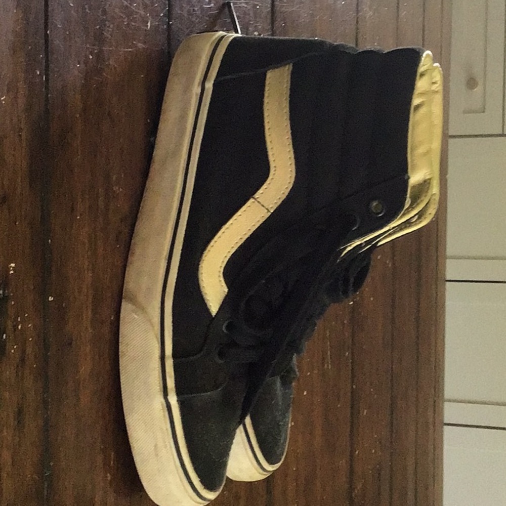 Vans 50th anniversary black and gold high tops